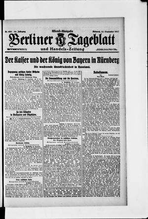 Berliner Tageblatt und Handels-Zeitung vom 22.09.1915