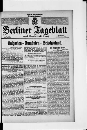 Berliner Tageblatt und Handels-Zeitung vom 23.09.1915
