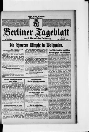 Berliner Tageblatt und Handels-Zeitung on Sep 24, 1915
