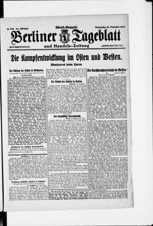 Berliner Tageblatt und Handels-Zeitung vom 30.09.1915