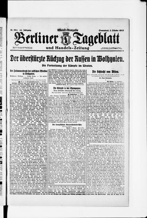 Berliner Tageblatt und Handels-Zeitung vom 02.10.1915