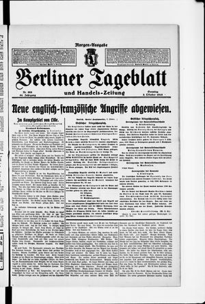 Berliner Tageblatt und Handels-Zeitung vom 03.10.1915