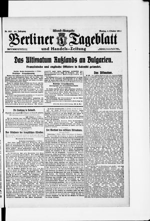 Berliner Tageblatt und Handels-Zeitung vom 04.10.1915