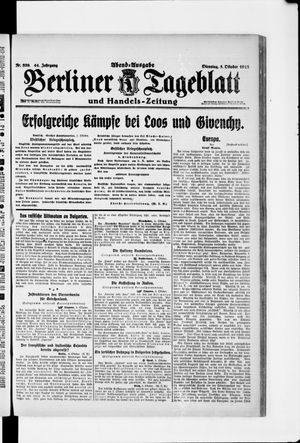Berliner Tageblatt und Handels-Zeitung vom 05.10.1915