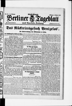 Berliner Tageblatt und Handels-Zeitung vom 06.10.1915