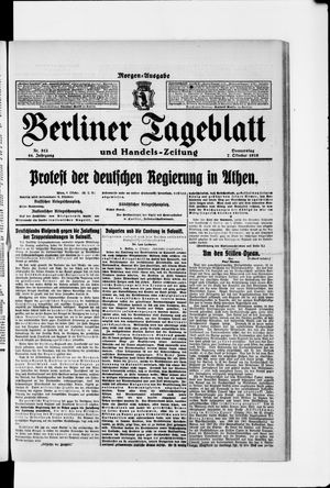 Berliner Tageblatt und Handels-Zeitung on Oct 7, 1915