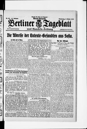 Berliner Tageblatt und Handels-Zeitung on Oct 7, 1915