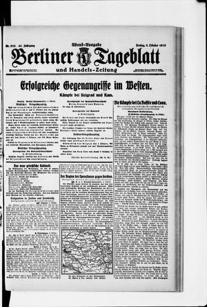 Berliner Tageblatt und Handels-Zeitung vom 08.10.1915