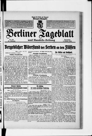 Berliner Tageblatt und Handels-Zeitung vom 09.10.1915