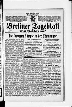Berliner Tageblatt und Handels-Zeitung on Oct 11, 1915
