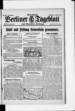 Berliner Tageblatt und Handels-Zeitung vom 12.10.1915