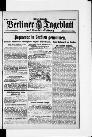 Berliner Tageblatt und Handels-Zeitung vom 14.10.1915