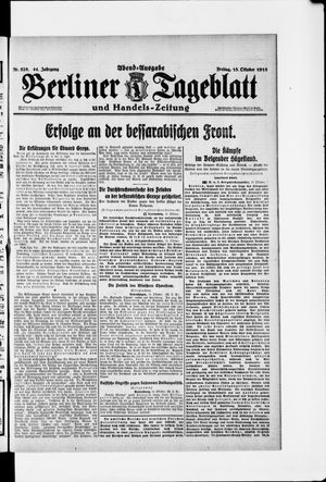 Berliner Tageblatt und Handels-Zeitung vom 15.10.1915