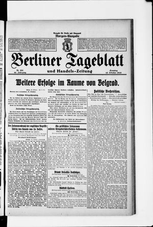 Berliner Tageblatt und Handels-Zeitung vom 17.10.1915