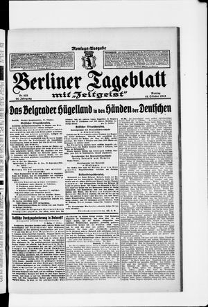 Berliner Tageblatt und Handels-Zeitung vom 18.10.1915