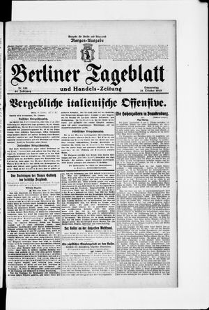 Berliner Tageblatt und Handels-Zeitung vom 21.10.1915