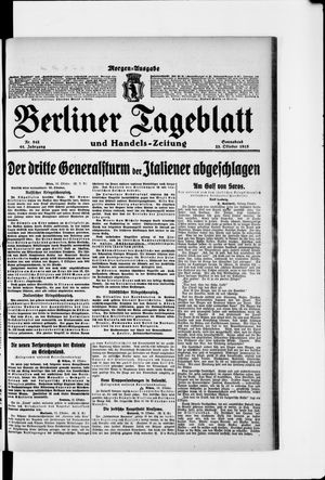 Berliner Tageblatt und Handels-Zeitung vom 23.10.1915