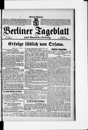 Berliner Tageblatt und Handels-Zeitung vom 24.10.1915