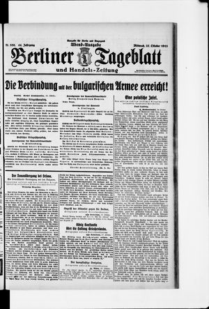 Berliner Tageblatt und Handels-Zeitung vom 27.10.1915