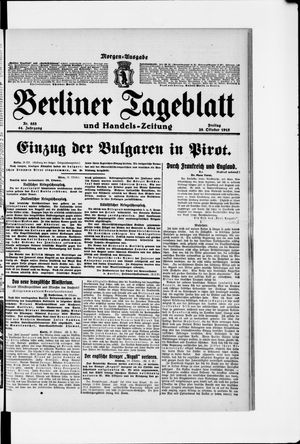 Berliner Tageblatt und Handels-Zeitung vom 29.10.1915
