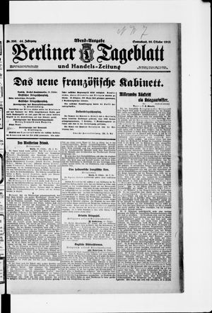 Berliner Tageblatt und Handels-Zeitung vom 30.10.1915