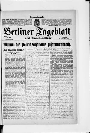 Berliner Tageblatt und Handels-Zeitung vom 02.11.1915