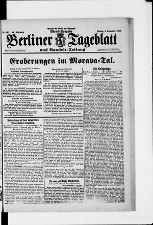 Berliner Tageblatt und Handels-Zeitung on Nov 5, 1915