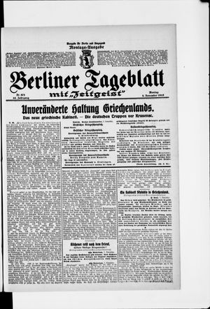 Berliner Tageblatt und Handels-Zeitung vom 08.11.1915