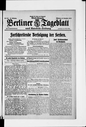 Berliner Tageblatt und Handels-Zeitung vom 10.11.1915