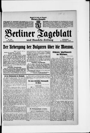 Berliner Tageblatt und Handels-Zeitung on Nov 13, 1915