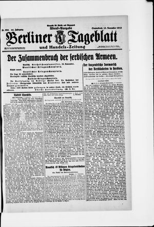 Berliner Tageblatt und Handels-Zeitung vom 13.11.1915