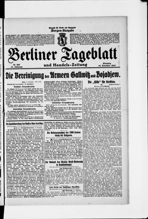 Berliner Tageblatt und Handels-Zeitung vom 16.11.1915
