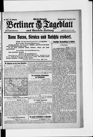 Berliner Tageblatt und Handels-Zeitung vom 20.11.1915