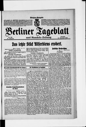 Berliner Tageblatt und Handels-Zeitung vom 21.11.1915