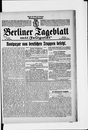 Berliner Tageblatt und Handels-Zeitung vom 22.11.1915