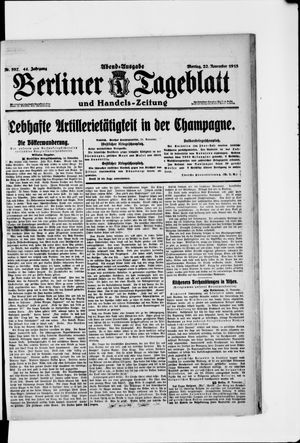 Berliner Tageblatt und Handels-Zeitung vom 22.11.1915