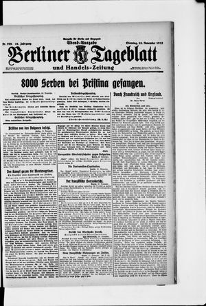 Berliner Tageblatt und Handels-Zeitung vom 23.11.1915