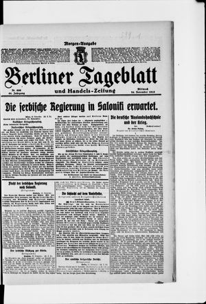 Berliner Tageblatt und Handels-Zeitung vom 24.11.1915