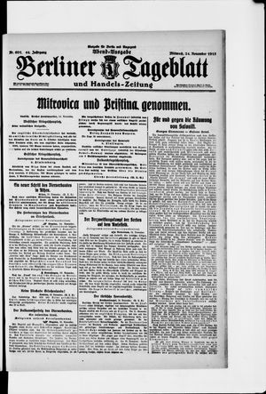 Berliner Tageblatt und Handels-Zeitung vom 24.11.1915