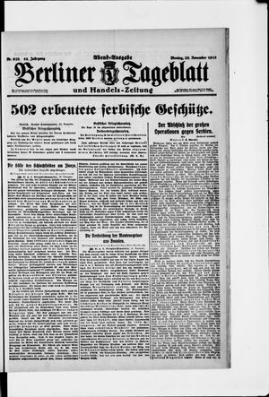 Berliner Tageblatt und Handels-Zeitung vom 29.11.1915
