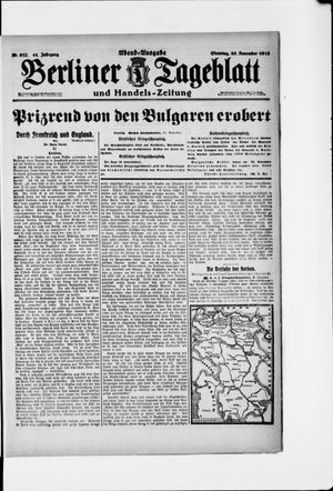 Berliner Tageblatt und Handels-Zeitung vom 30.11.1915