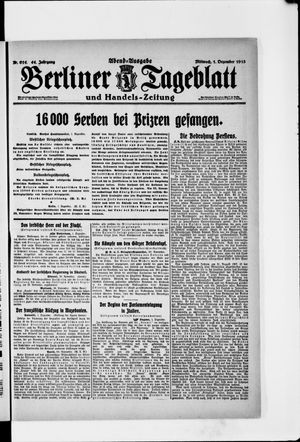 Berliner Tageblatt und Handels-Zeitung vom 01.12.1915