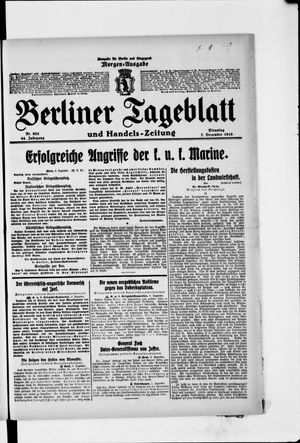 Berliner Tageblatt und Handels-Zeitung vom 07.12.1915