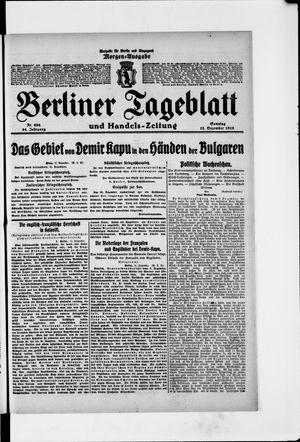 Berliner Tageblatt und Handels-Zeitung vom 12.12.1915