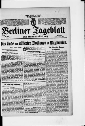 Berliner Tageblatt und Handels-Zeitung vom 14.12.1915