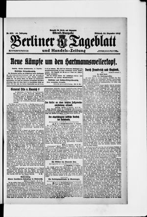 Berliner Tageblatt und Handels-Zeitung on Dec 22, 1915