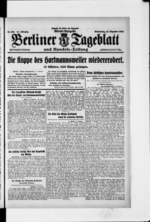 Berliner Tageblatt und Handels-Zeitung vom 23.12.1915