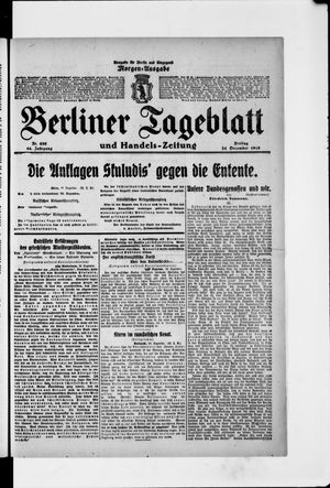 Berliner Tageblatt und Handels-Zeitung on Dec 24, 1915