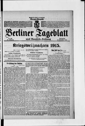 Berliner Tageblatt und Handels-Zeitung vom 25.12.1915
