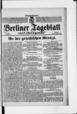 Berliner Tageblatt und Handels-Zeitung vom 27.12.1915